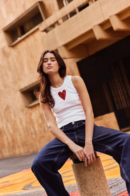 Tank Top White Mon Amour