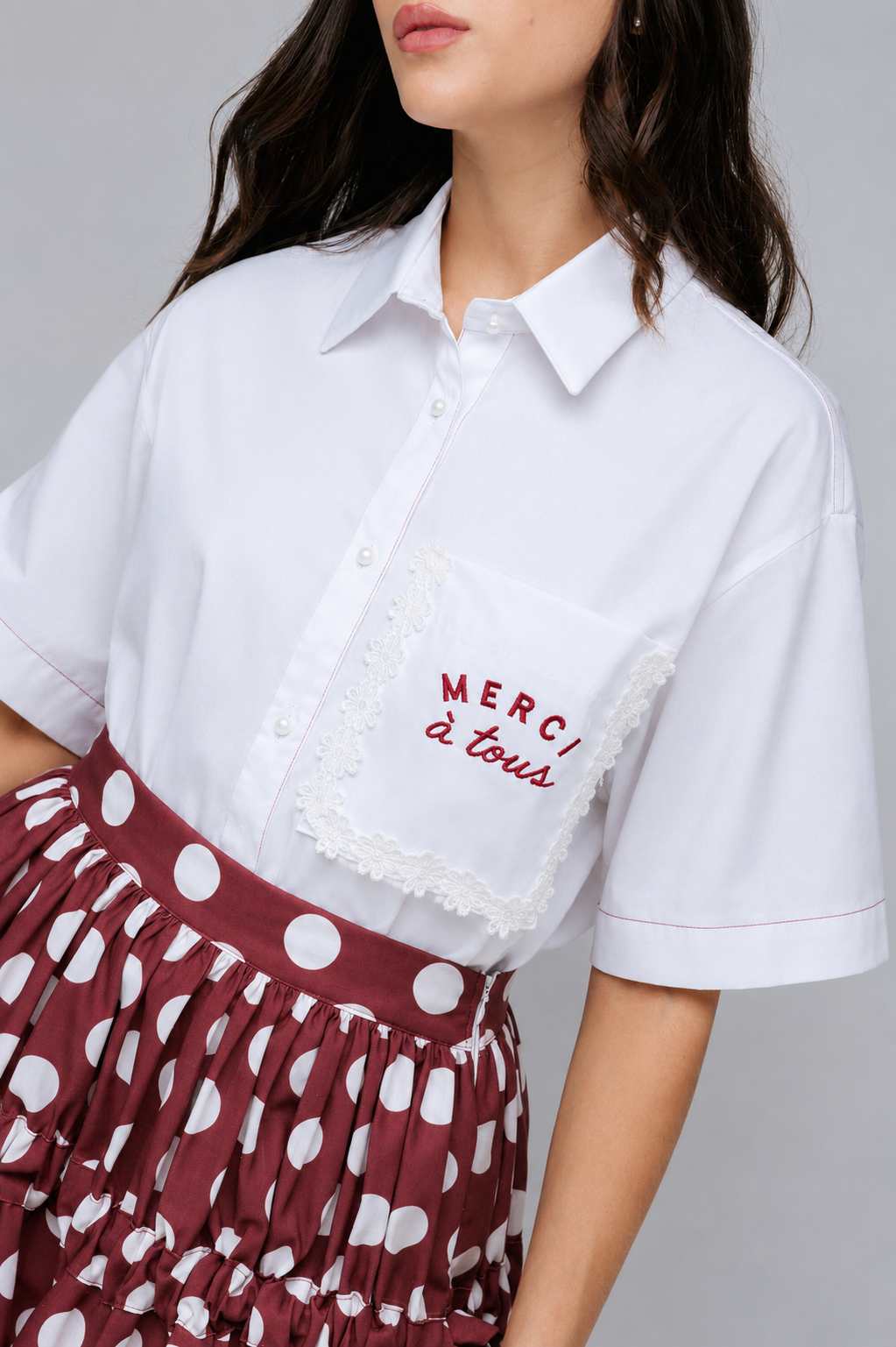 Camisa Merci à Tous Manga Corta